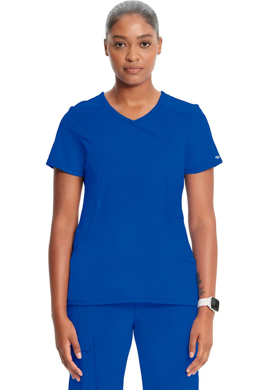 Infinity Scrubs Women's Mock Wrap Top Galaxy Blue | scrub-supply.com