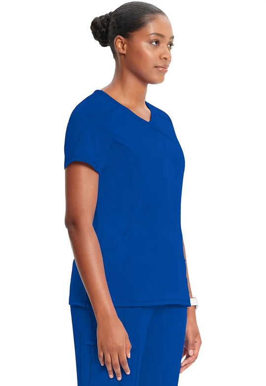Infinity Scrubs Women's Mock Wrap Top Galaxy Blue | scrub-supply.com