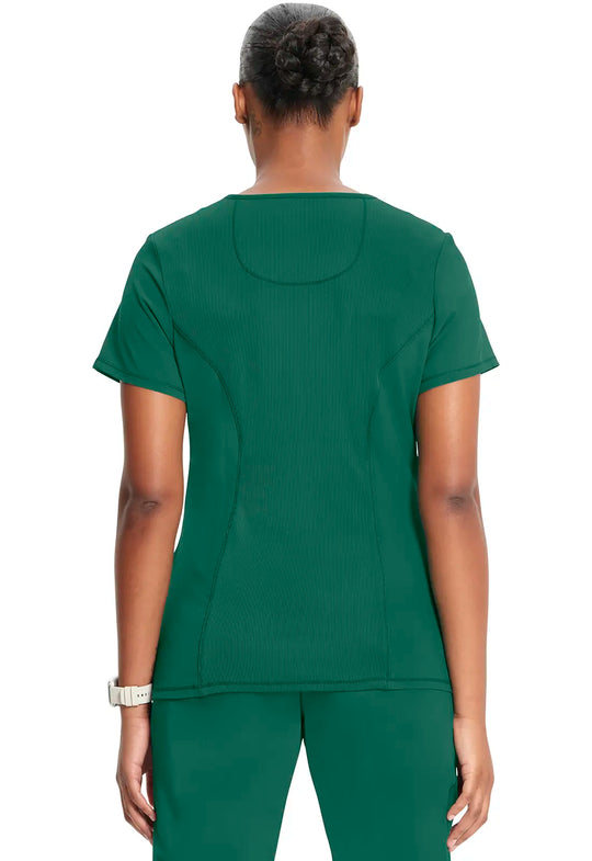 Infinity Scrubs Women's Mock Wrap Top Hunter Green | scrub-supply.com