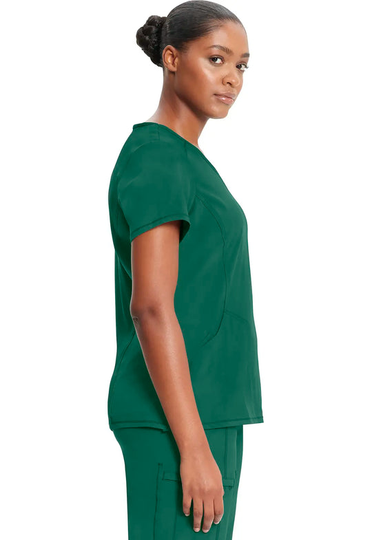 Infinity Scrubs Women's Mock Wrap Top Hunter Green | scrub-supply.com