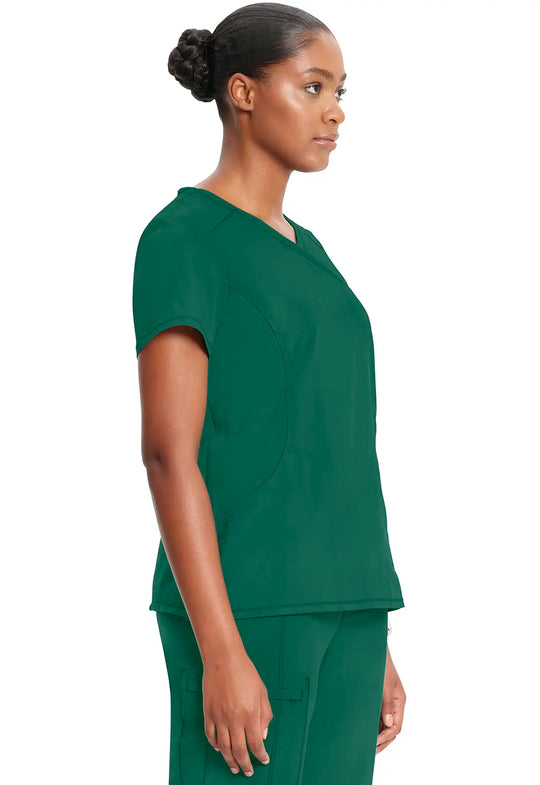 Infinity Scrubs Women's Mock Wrap Top Hunter Green | scrub-supply.com