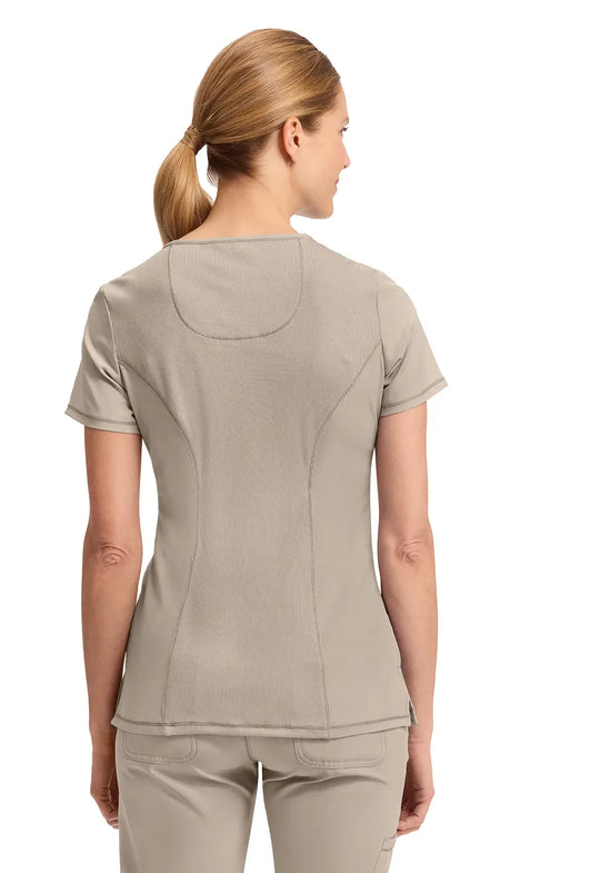 Infinity Scrubs Women's Mock Wrap Top Khaki | scrub-supply.com