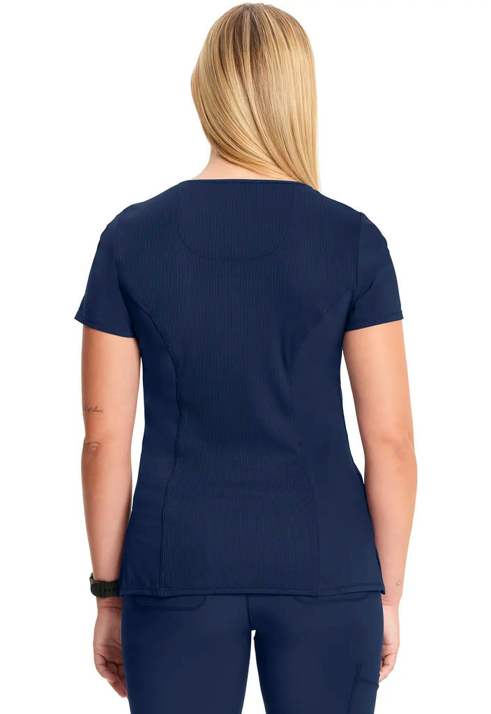 Infinity Scrubs Women's Mock Wrap Top Navy | scrub-supply.com