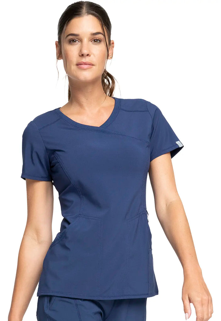 Infinity Scrubs Women's Mock Wrap Top Navy | scrub-supply.com