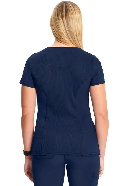 Infinity Scrubs Women's Mock Wrap Top Navy | scrub-supply.com