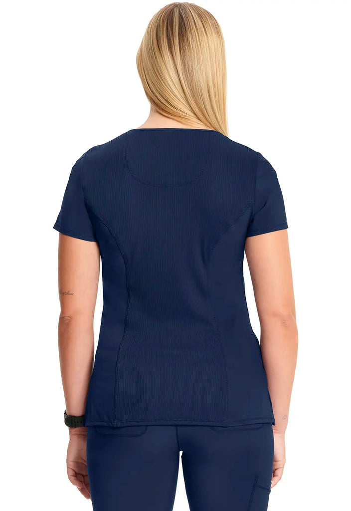 Infinity Scrubs Women's Mock Wrap Top Navy | scrub-supply.com