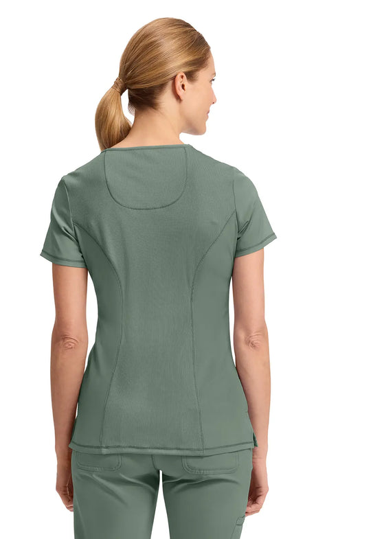 Infinity Scrubs Women's Mock Wrap Top Olive | scrub-supply.com