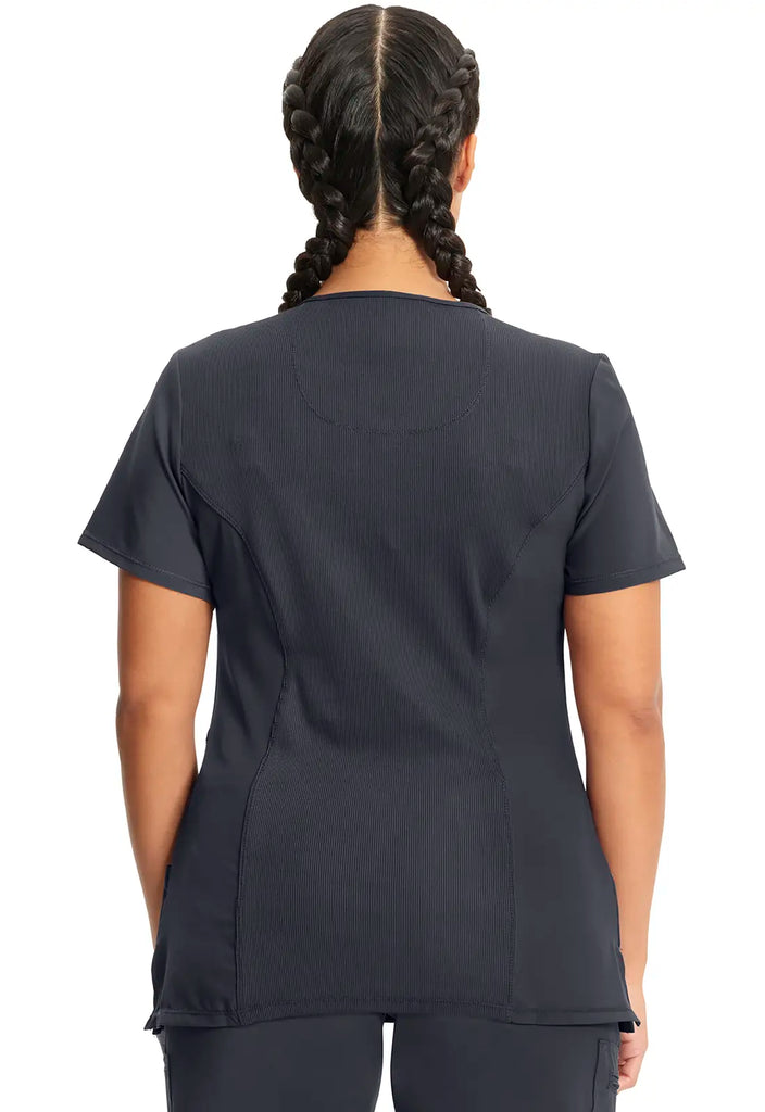 Infinity Scrubs Mock Wrap Top Pewter | scrub-supply.com