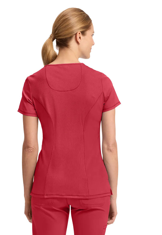 Infinity Scrubs Women's Mock Wrap Top Red | scrub-supply.com