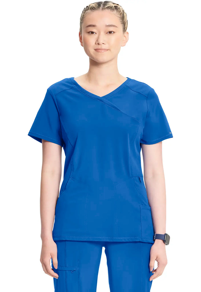 Infinity Scrubs Women's Mock Wrap Top Royal Blue | scrub-supply.com