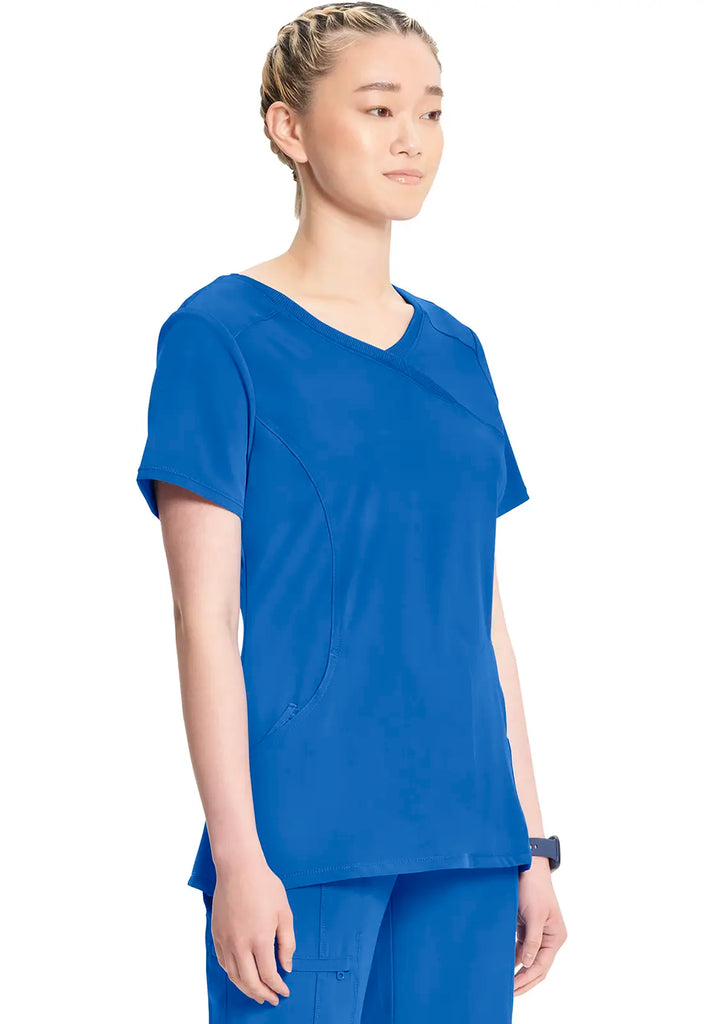 Infinity Scrubs Women's Mock Wrap Top Royal Blue | scrub-supply.com