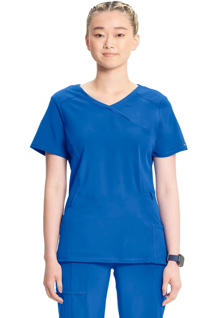 Infinity Scrubs Women's Mock Wrap Top Royal Blue | scrub-supply.com