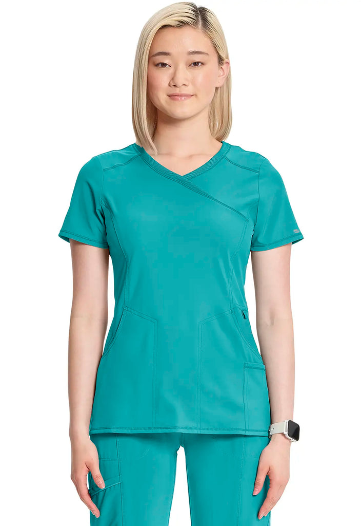 Infinity Scrubs Mock Wrap Top Teal | scrub-supply.com