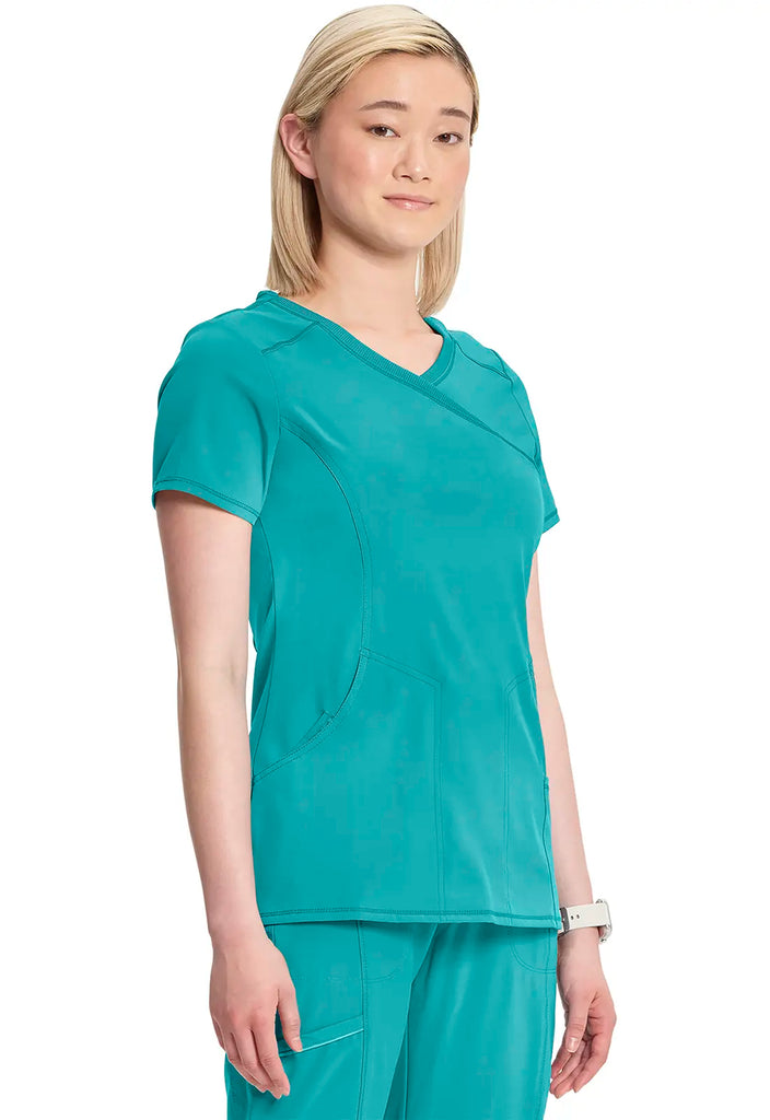 Infinity Scrubs Mock Wrap Top Teal | scrub-supply.com