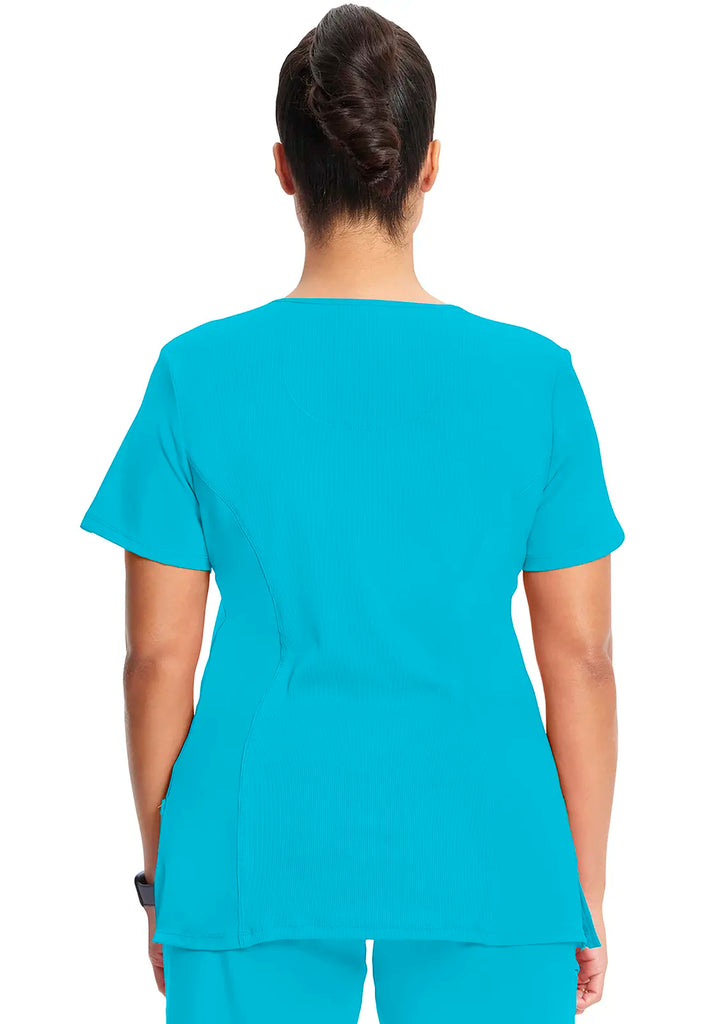 Infinity Scrubs Women's Mock Wrap Top Turquoise | scrub-supply.com