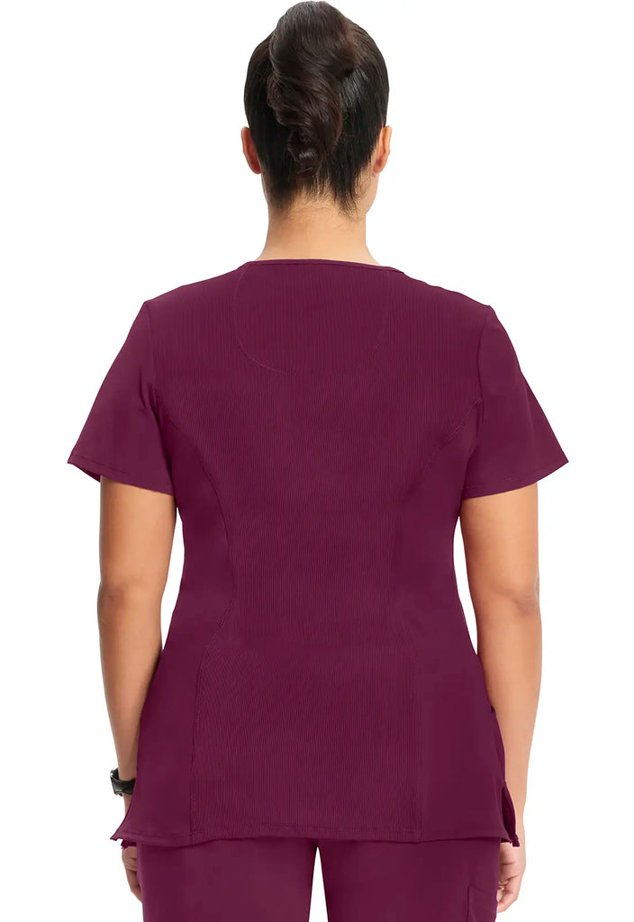 Infinity Scrubs Women's Mock Wrap Top Wine | scrub-supply.com