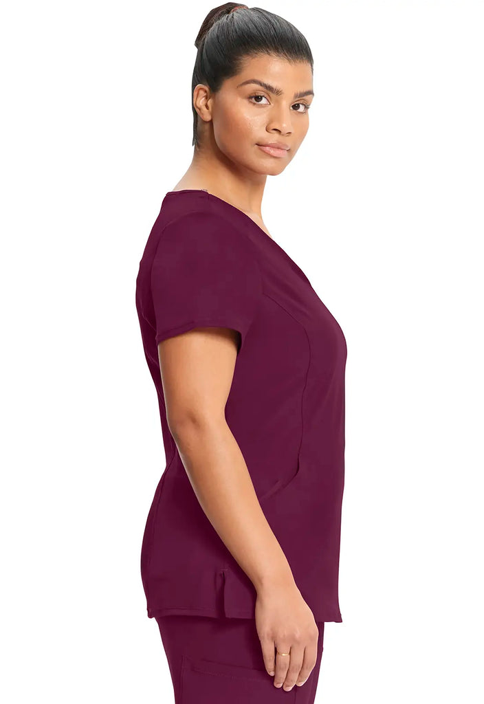 Infinity Scrubs Mock Wrap Top Wine | scrub-supply.com