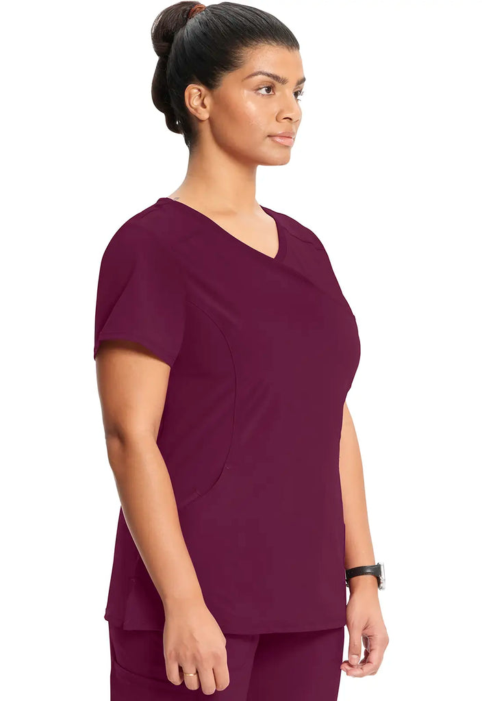 Infinity Scrubs Mock Wrap Top Wine | scrub-supply.com