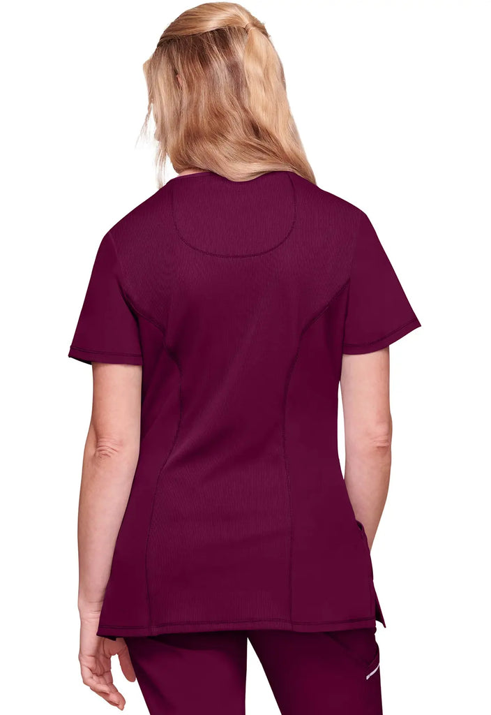 Infinity Scrubs Women's Mock Wrap Top Wine | scrub-supply.com