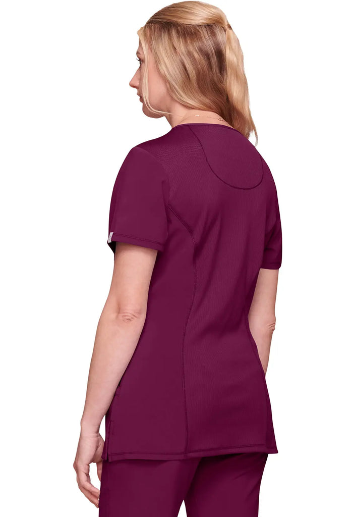 Infinity Scrubs Women's Mock Wrap Top Wine | scrub-supply.com