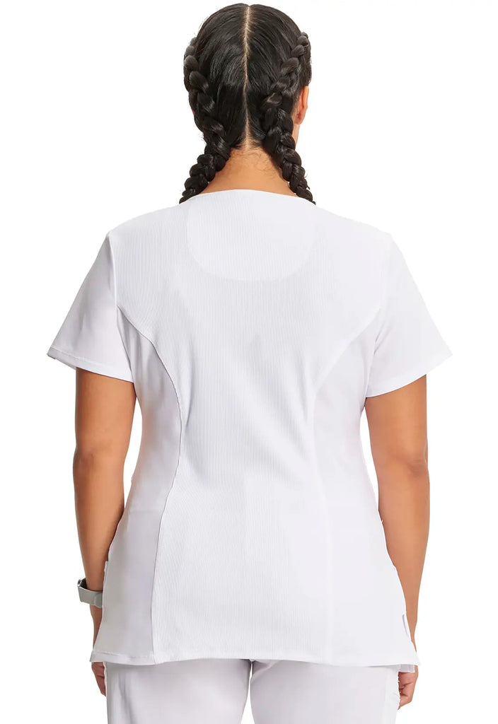 Infinity Scrubs Mock Wrap Top White | scrub-supply.com