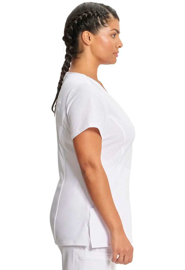 Infinity Scrubs Mock Wrap Top White | scrub-supply.com