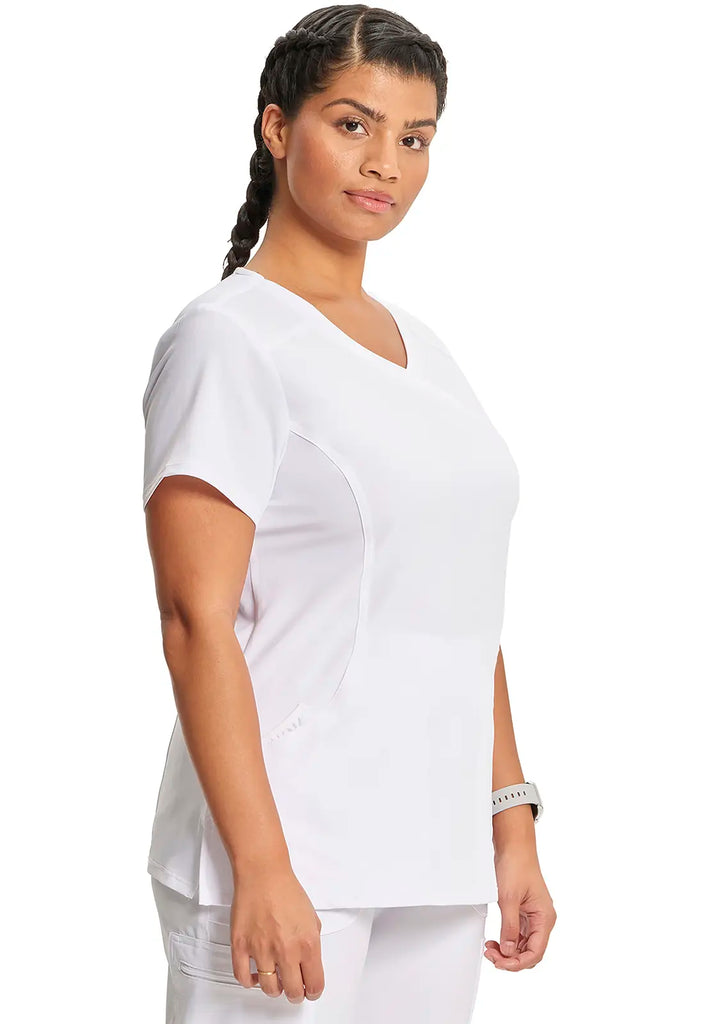 Infinity Scrubs Mock Wrap Top White | scrub-supply.com