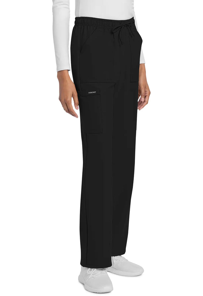 Cherokee Scrubs Women's Straight Leg Trouser Pant Black | scrub-supply.com