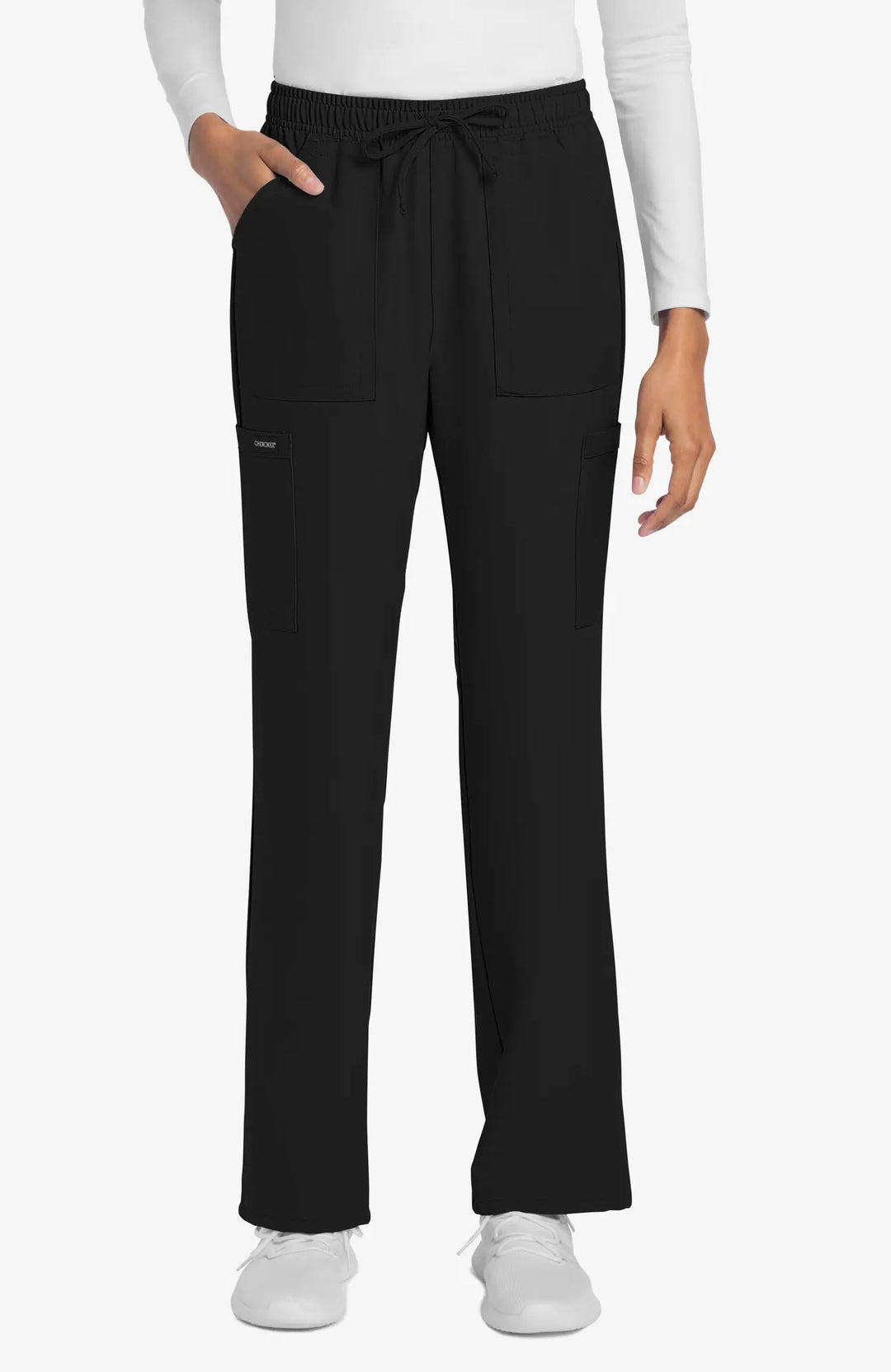 Cherokee Scrubs Women's Straight Leg Trouser Pant Black | scrub-supply.com
