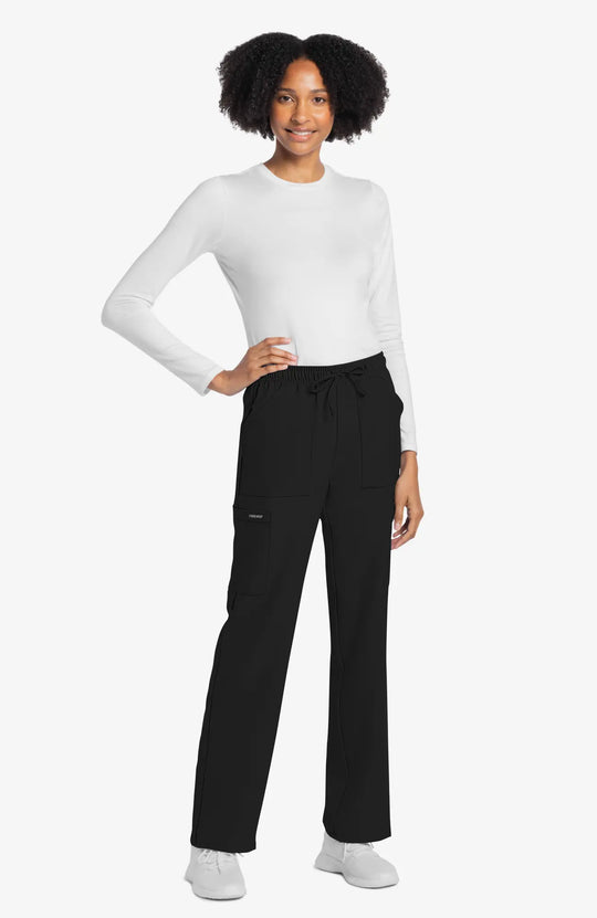 Cherokee Scrubs Women's Straight Leg Trouser Pant Black | scrub-supply.com