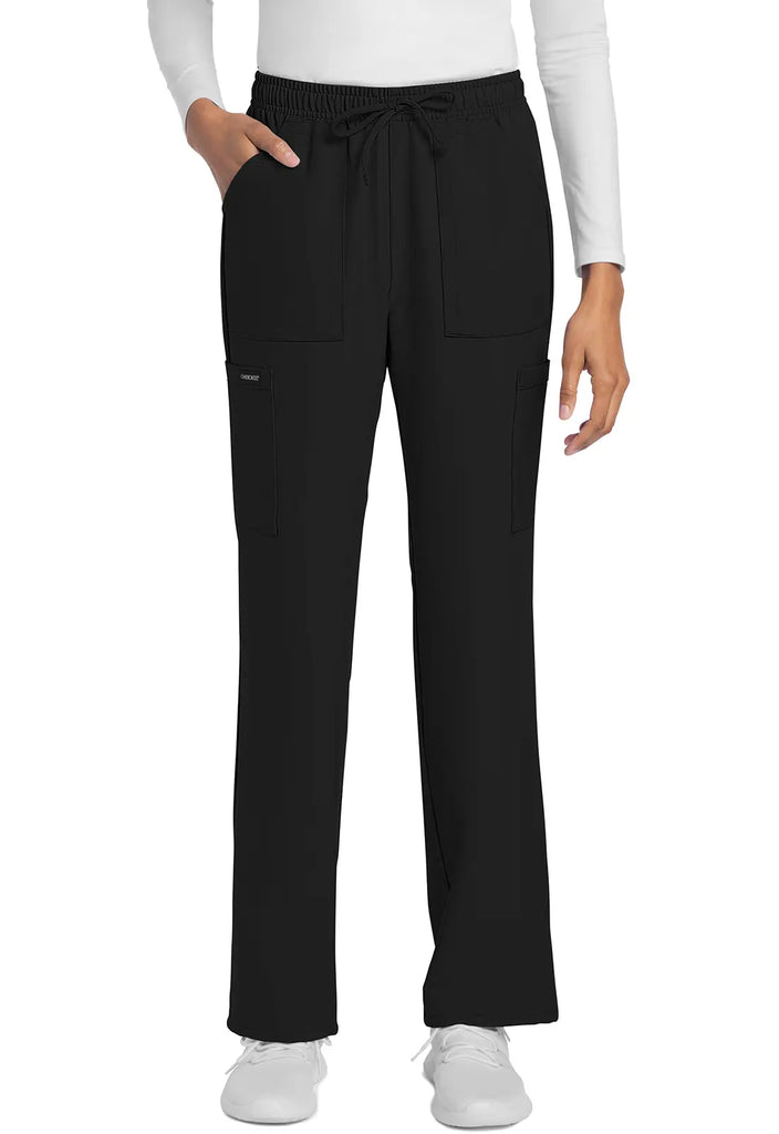 Cherokee Scrubs Women's Straight Leg Trouser Pant Black | scrub-supply.com