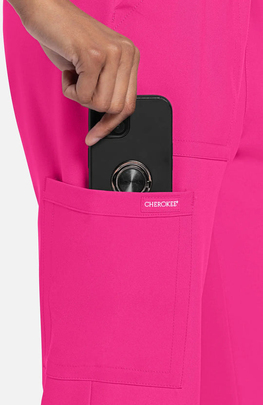 Cherokee Scrubs Women's Straight Leg Trouser Pant Electric Pink | scrub-supply.com