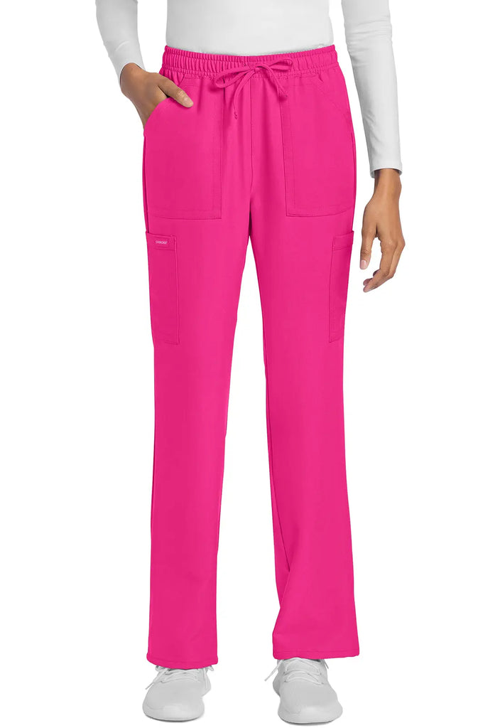 Cherokee Scrubs Women's Straight Leg Trouser Pant Electric Pink | scrub-supply.com