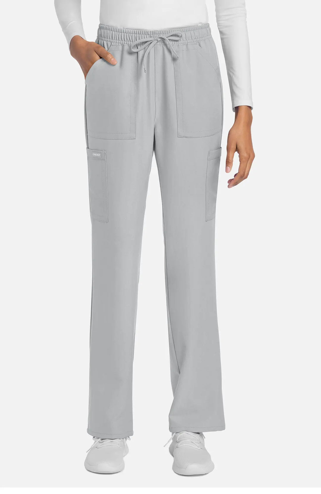 Cherokee Scrubs Women's Straight Leg Trouser Pant Grey | scrub-supply.com