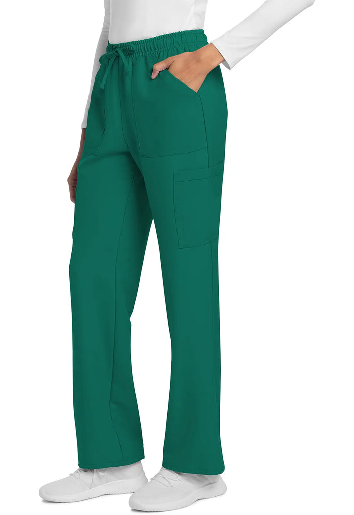 Cherokee Scrubs Women's Straight Leg Trouser Pant Hunter Green | scrub-supply.com