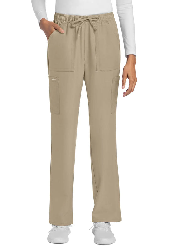 Cherokee Scrubs Women's Straight Leg Trouser Pant Khaki | scrub-supply.com