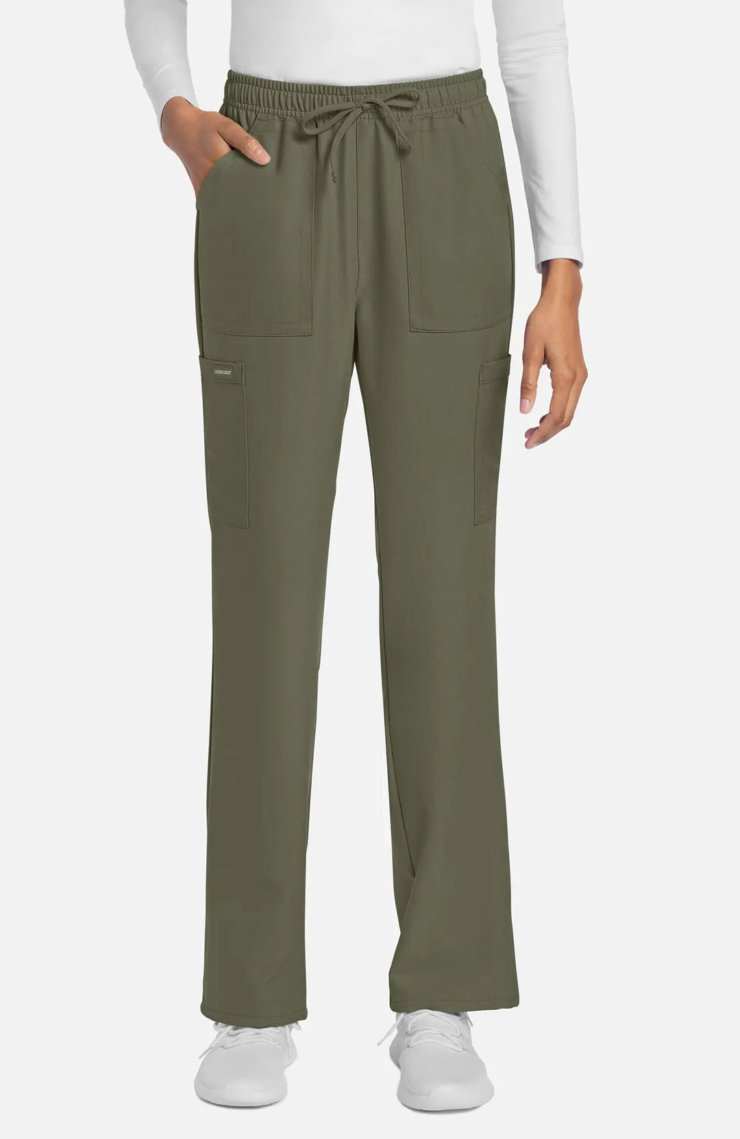 Cherokee Scrubs Women's Straight Leg Trouser Pant Olive | scrub-supply.com