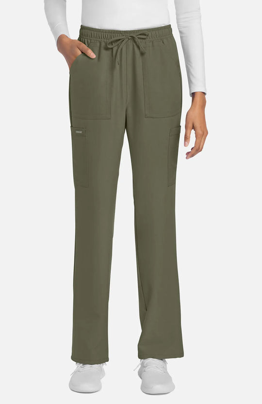 Cherokee Scrubs Women's Straight Leg Trouser Pant Olive | scrub-supply.com