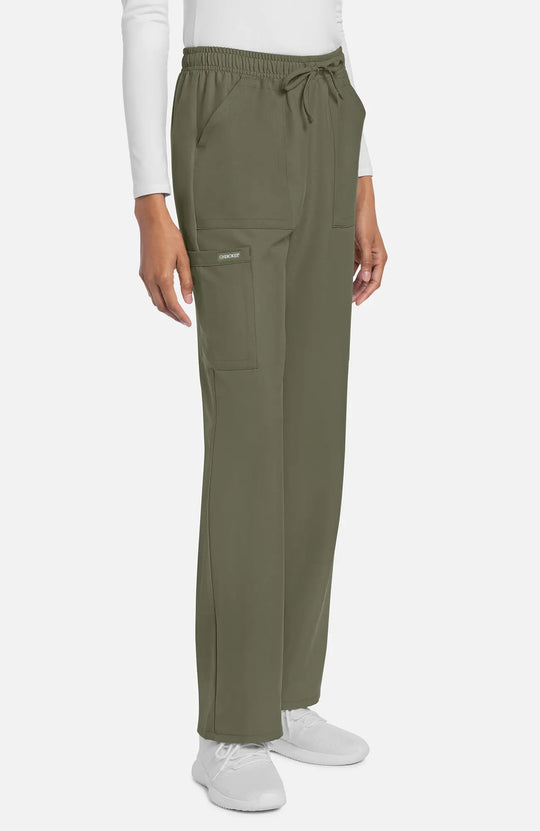 Cherokee Scrubs Women's Straight Leg Trouser Pant Olive | scrub-supply.com