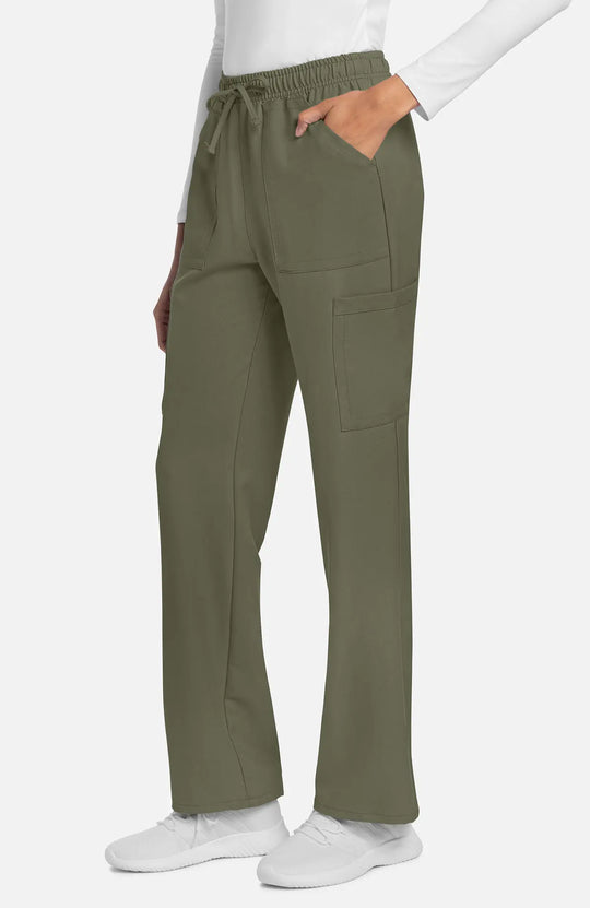 Cherokee Scrubs Women's Straight Leg Trouser Pant Olive | scrub-supply.com