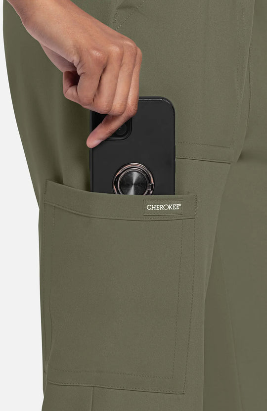 Cherokee Scrubs Women's Straight Leg Trouser Pant Olive | scrub-supply.com