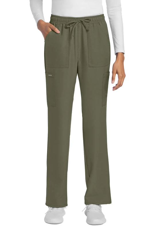 Cherokee Scrubs Women's Straight Leg Trouser Pant Olive | scrub-supply.com
