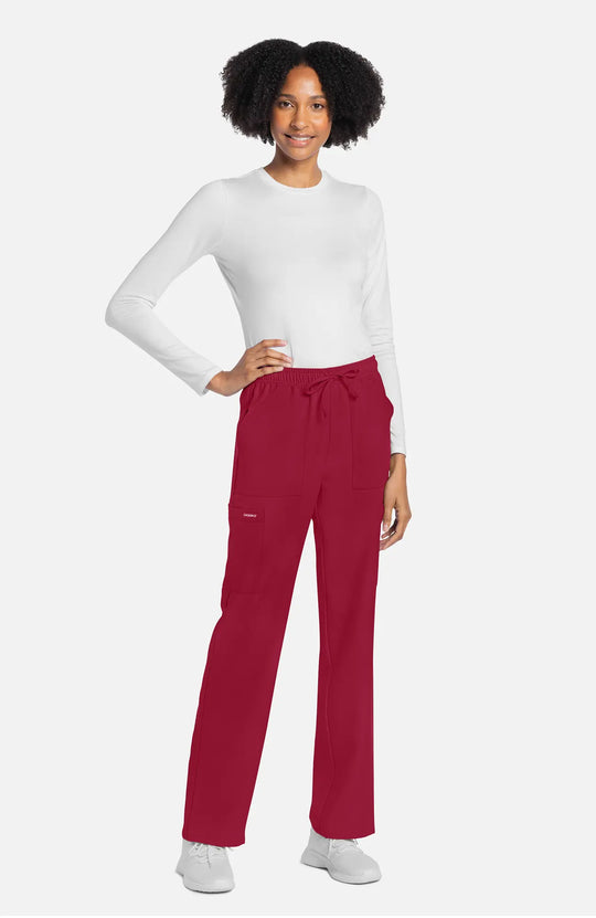 Cherokee Scrubs Women's Straight Leg Trouser Pant Red | scrub-supply.com