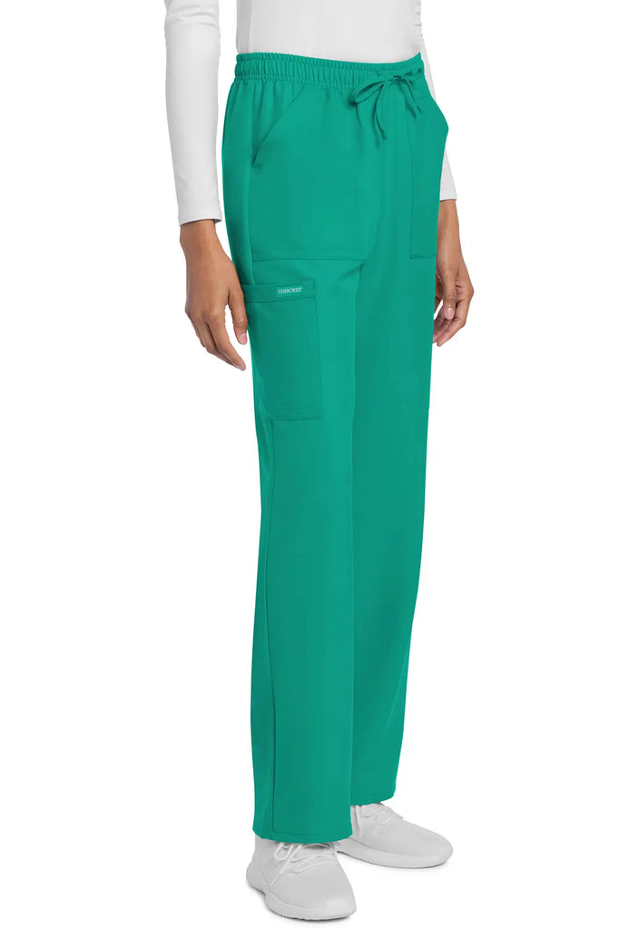 Cherokee Scrubs Women's Straight Leg Trouser Pant Teal | scrub-supply.com
