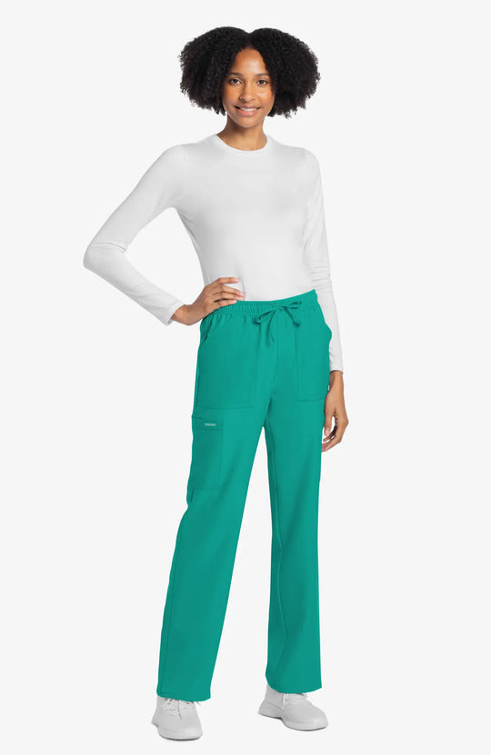 Cherokee Scrubs Women's Straight Leg Trouser Pant Teal | scrub-supply.com
