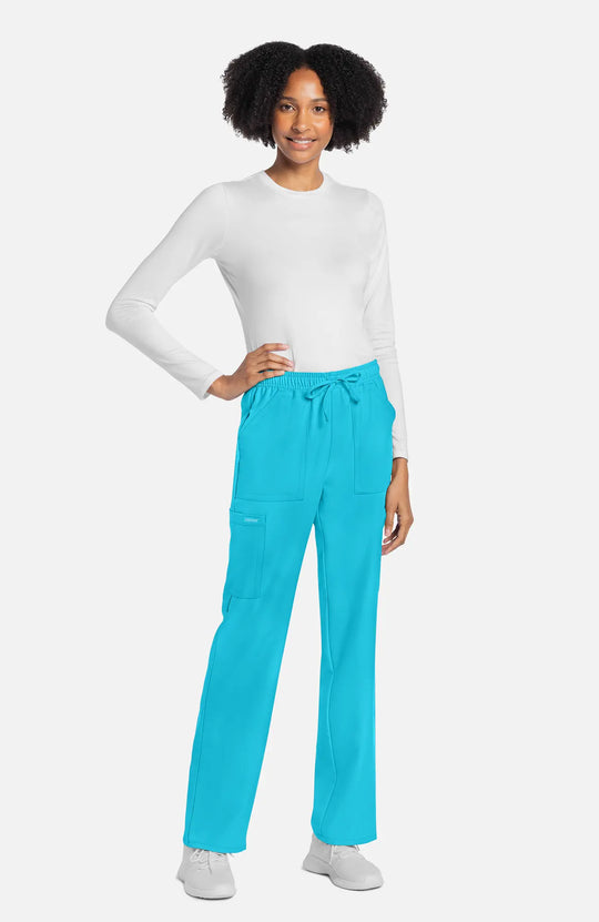 Cherokee Scrubs Women's Straight Leg Trouser Pant Turquoise | scrub-supply.com