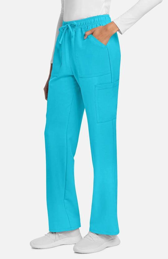 Cherokee Scrubs Women's Straight Leg Trouser Pant Turquoise | scrub-supply.com