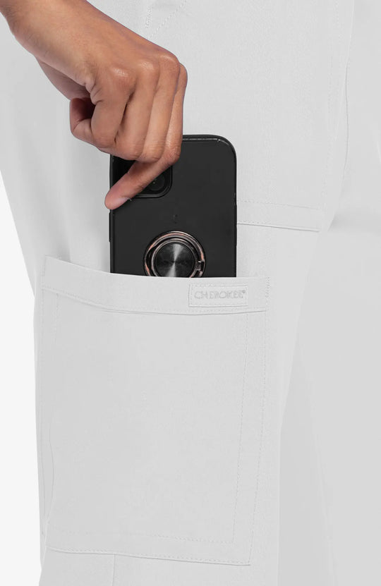 Cherokee Scrubs Women's Straight Leg Trouser Pant White | scrub-supply.com