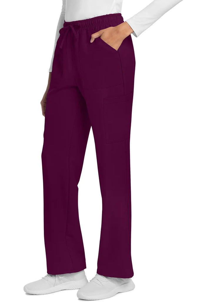 Cherokee Scrubs Women's Straight Leg Trouser Pant Wine | scrub-supply.com
