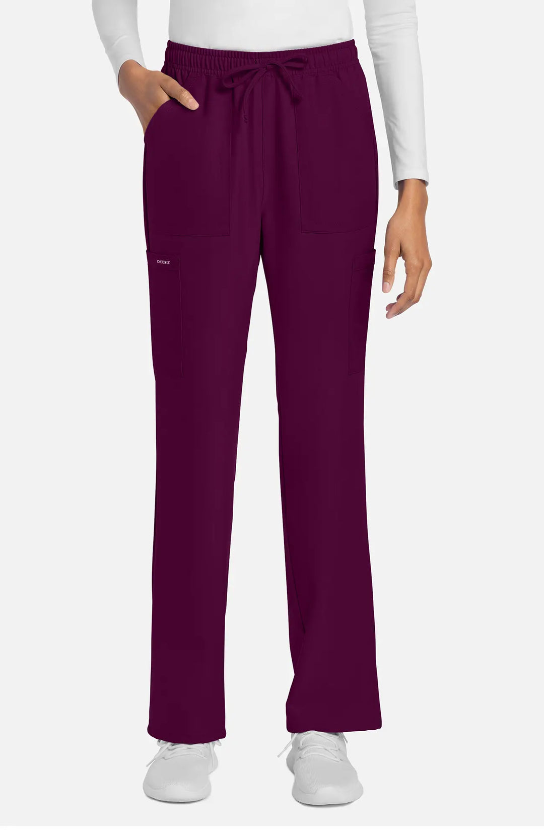 Cherokee Scrubs Women's Straight Leg Trouser Pant Wine | scrub-supply.com